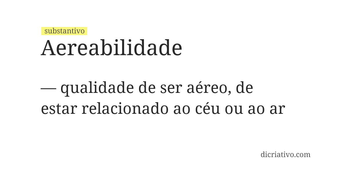 Significado de aereabilidade