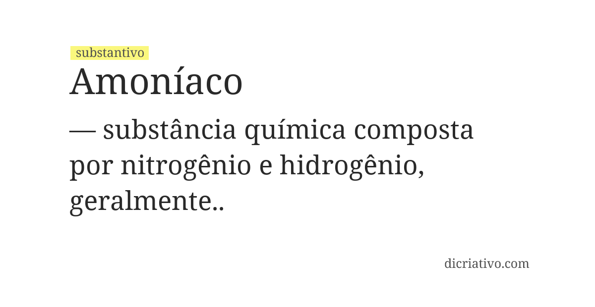 Significado de amoníaco