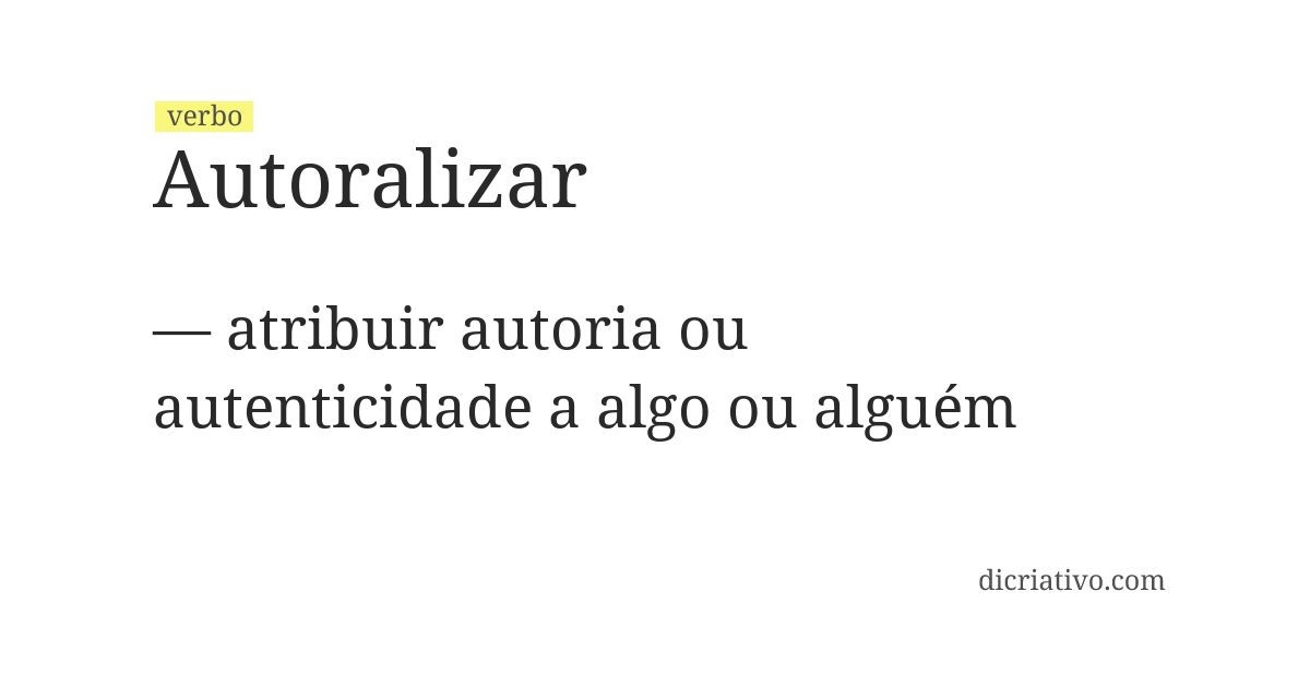 Significado de autoralizar