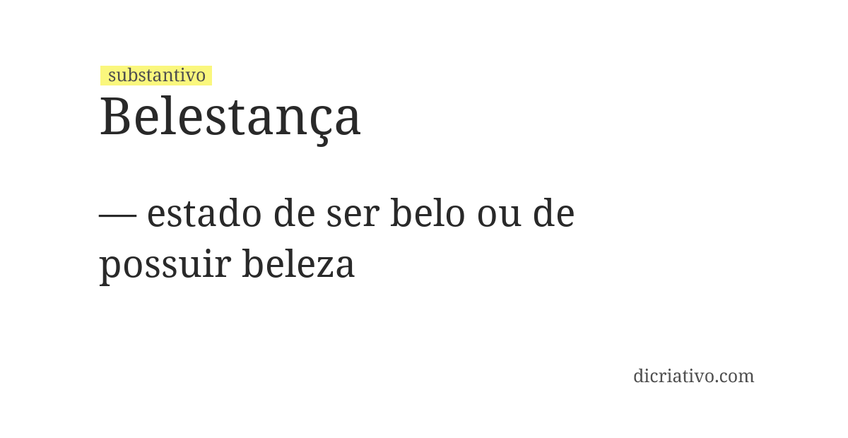 Significado de belestança