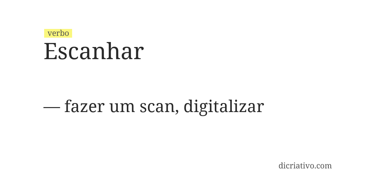 Significado de escanhar