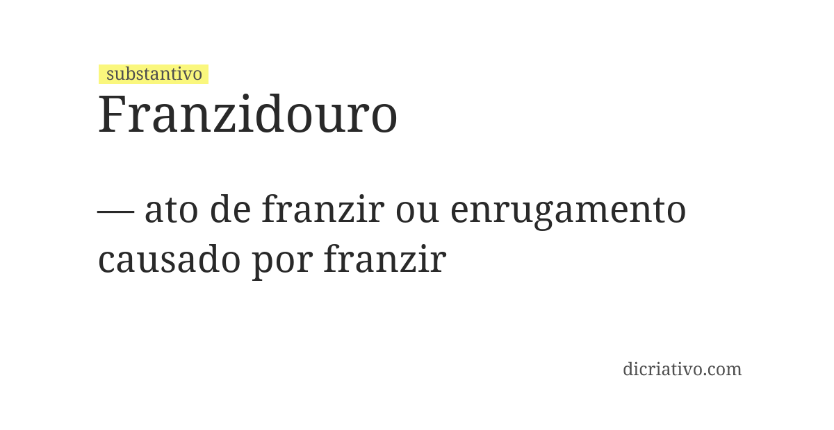 Significado de franzidouro