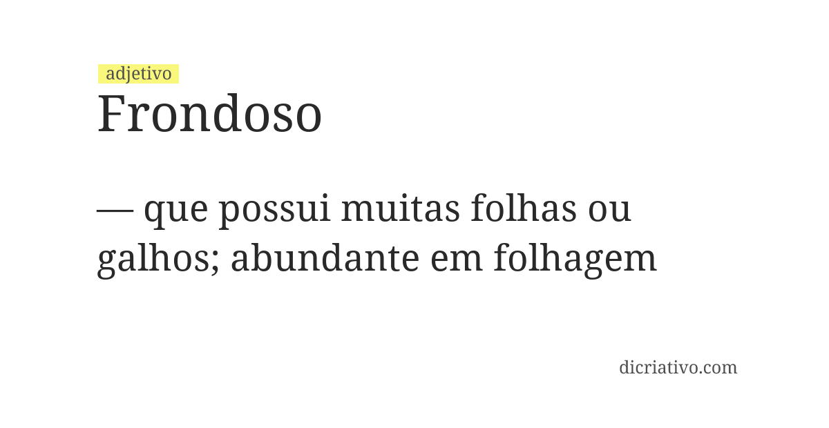Significado de frondoso