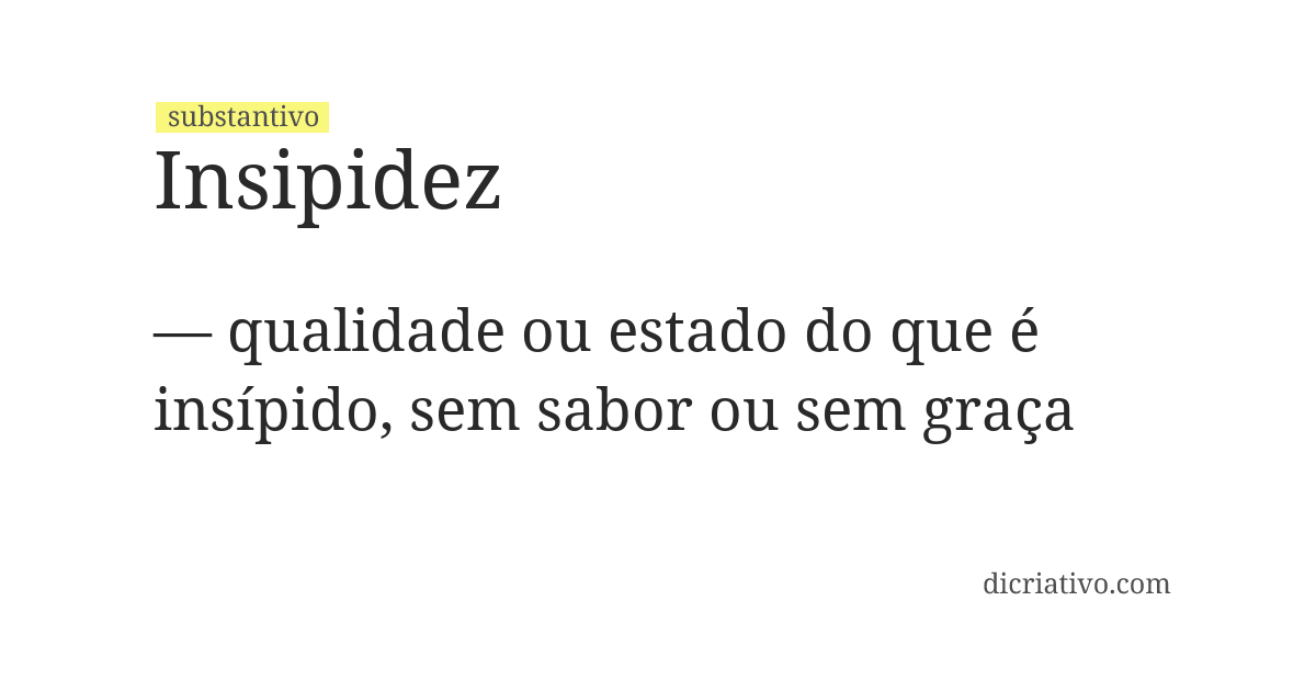 Significado de insipidez
