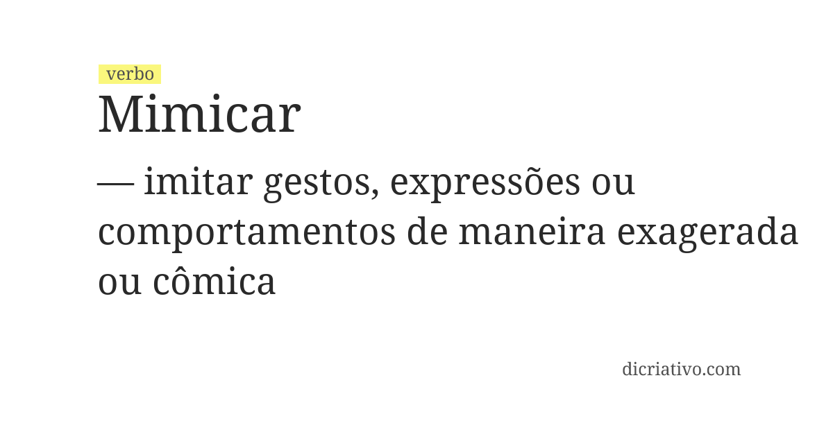 Significado de mimicar