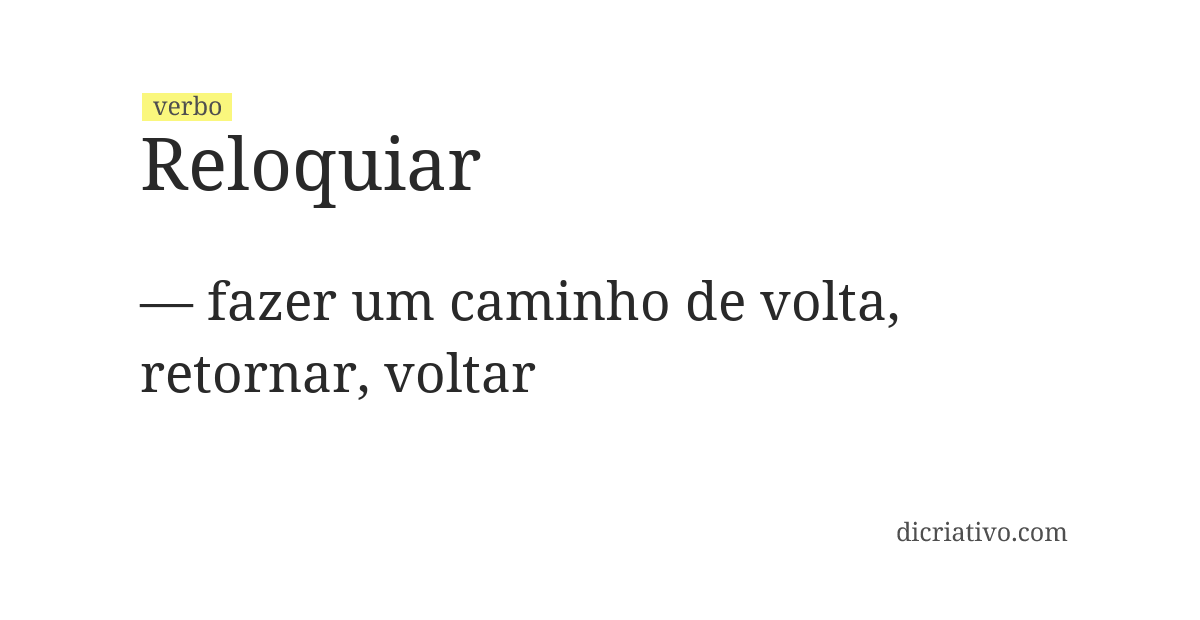 Significado de reloquiar