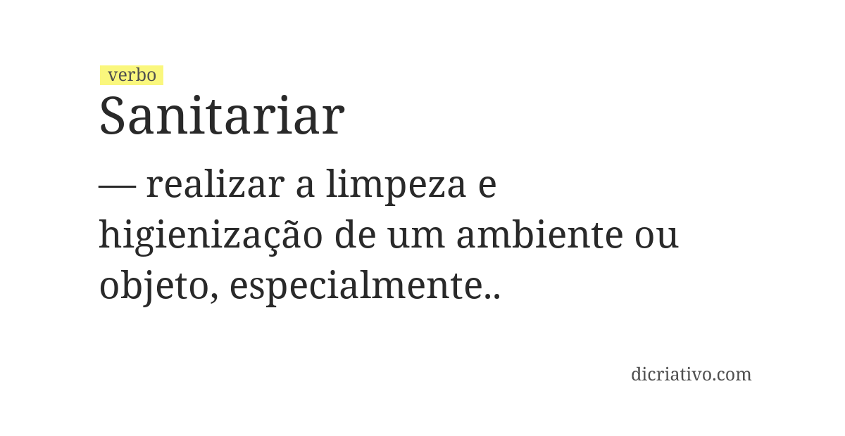 Significado de sanitariar