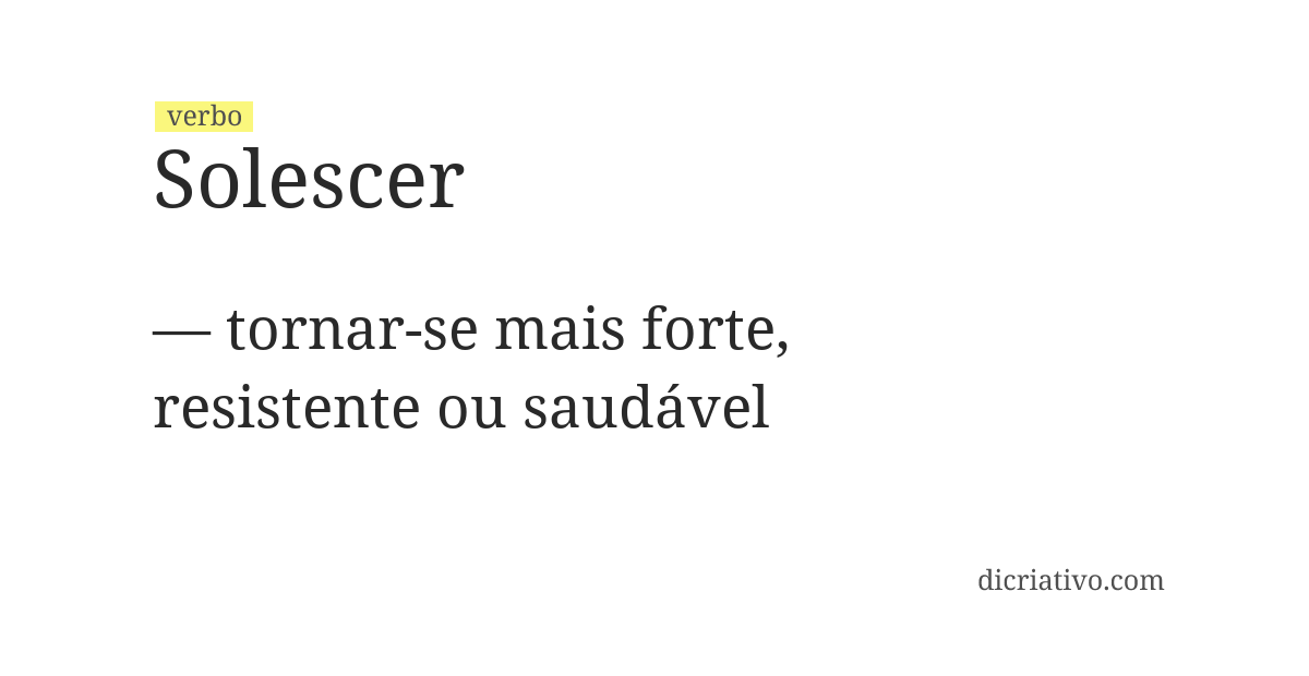 Significado de solescer