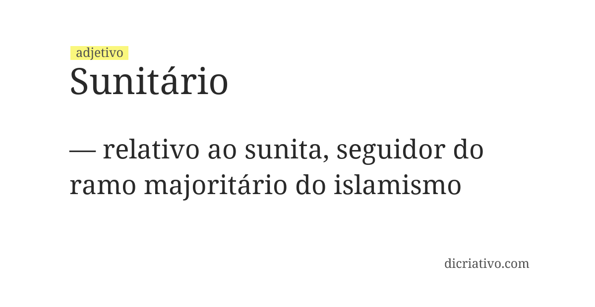 Significado de sunitário