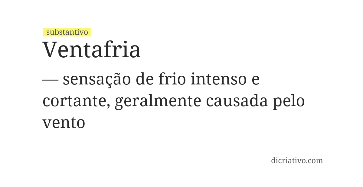 Significado de ventafria