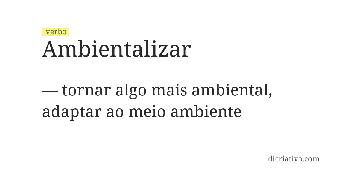 Significado de ambientalizar
