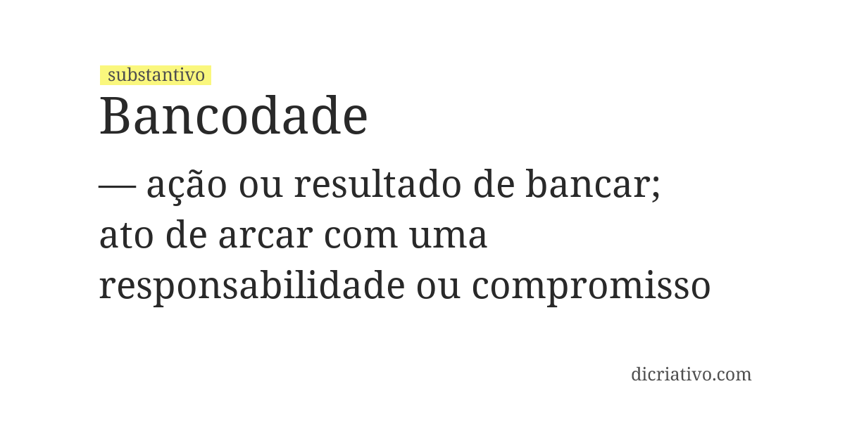 Significado de bancodade