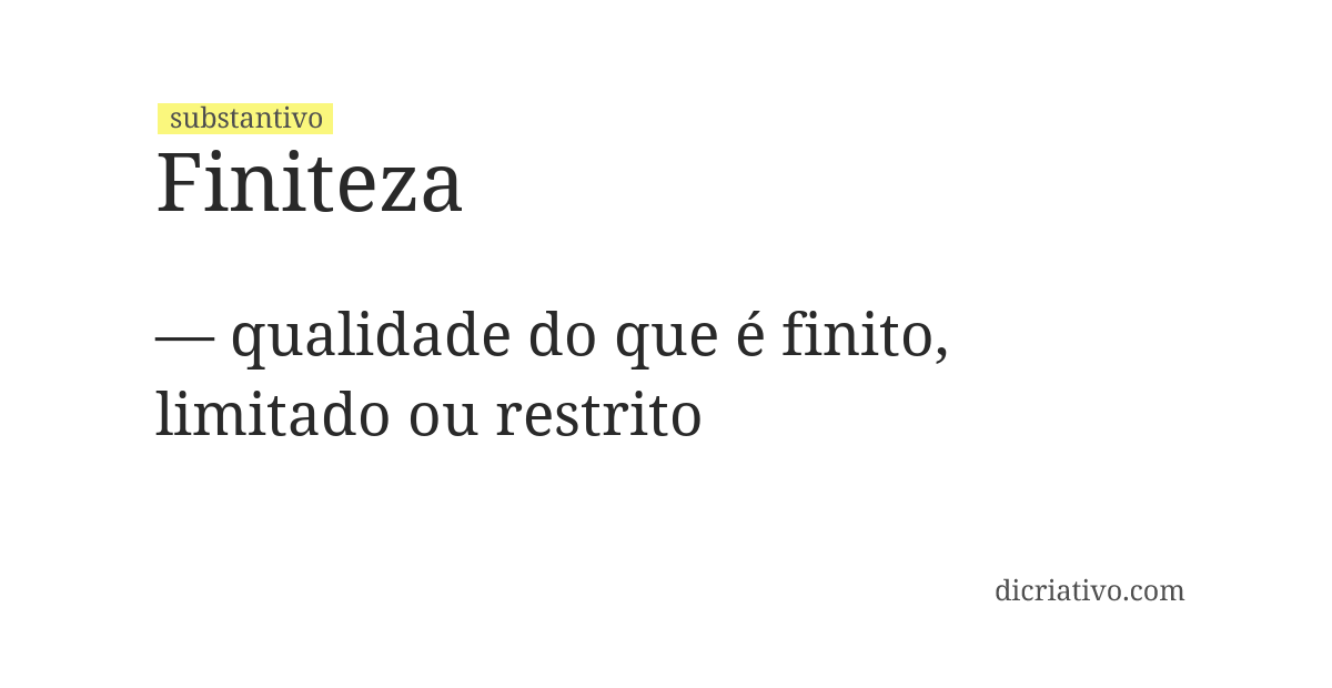Significado de finiteza
