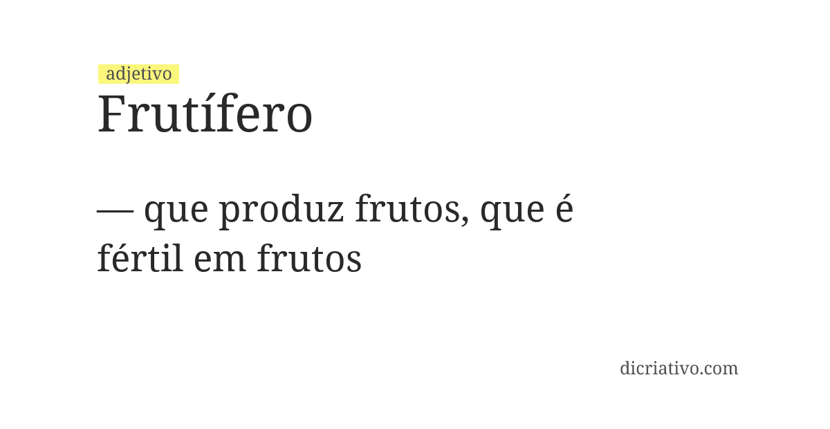 Significado de frutífero