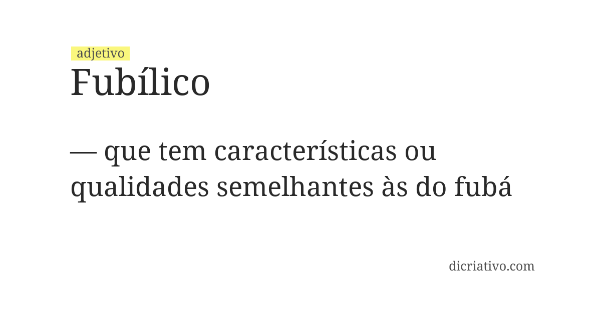 Significado de fubílico