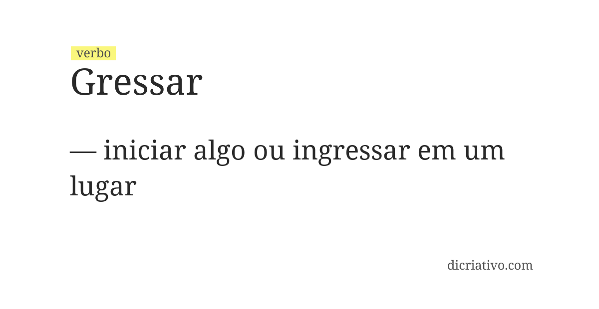 Significado de gressar