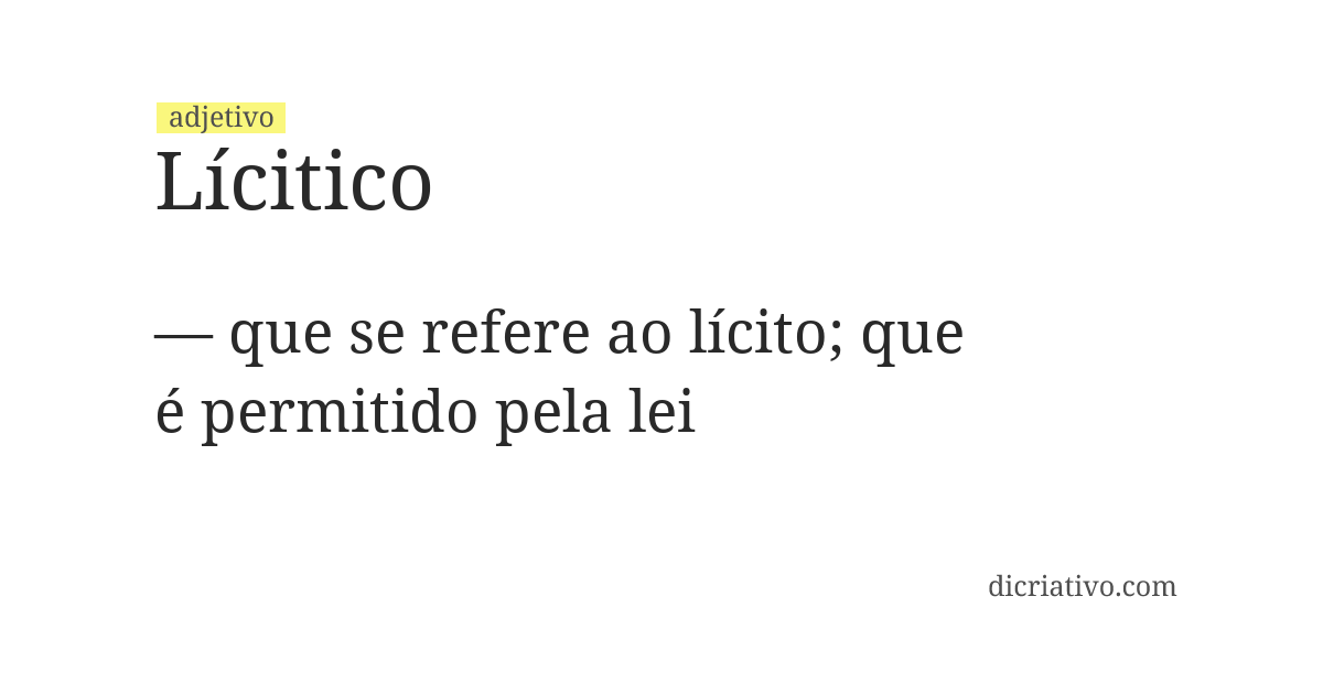 Significado de lícitico