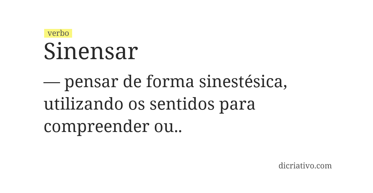 Significado de sinensar