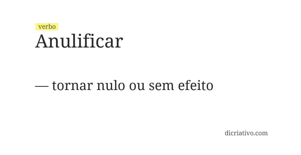 Significado de anulificar