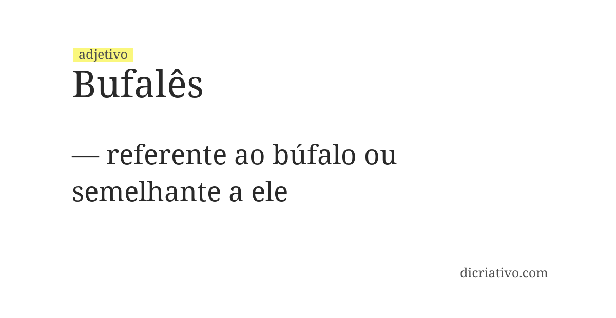 Significado de bufalês