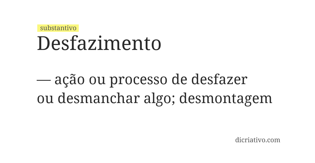 Significado de desfazimento