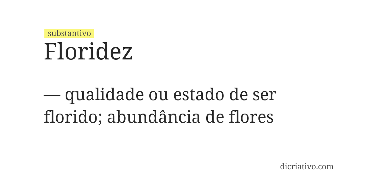 Significado de floridez