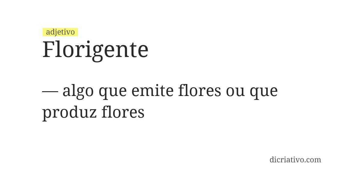 Significado de florigente