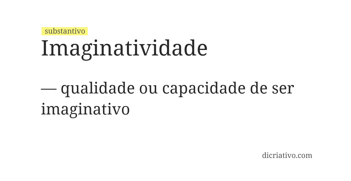 Significado de imaginatividade