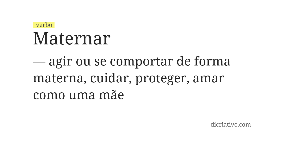 Significado de maternar