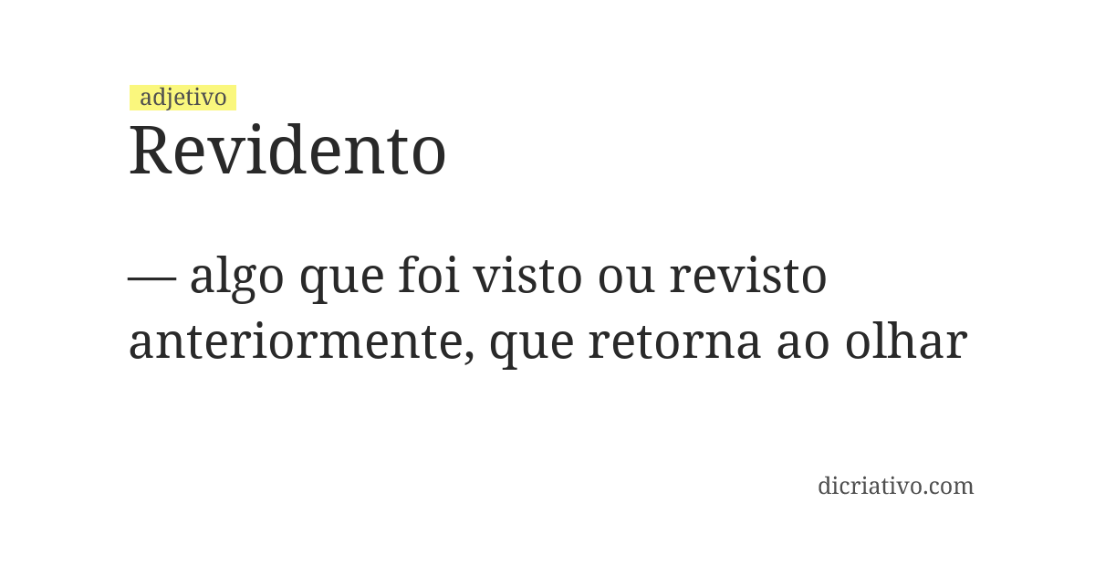 Significado de revidento