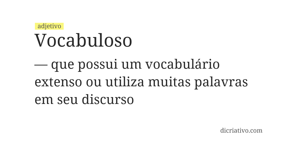 Significado de vocabuloso