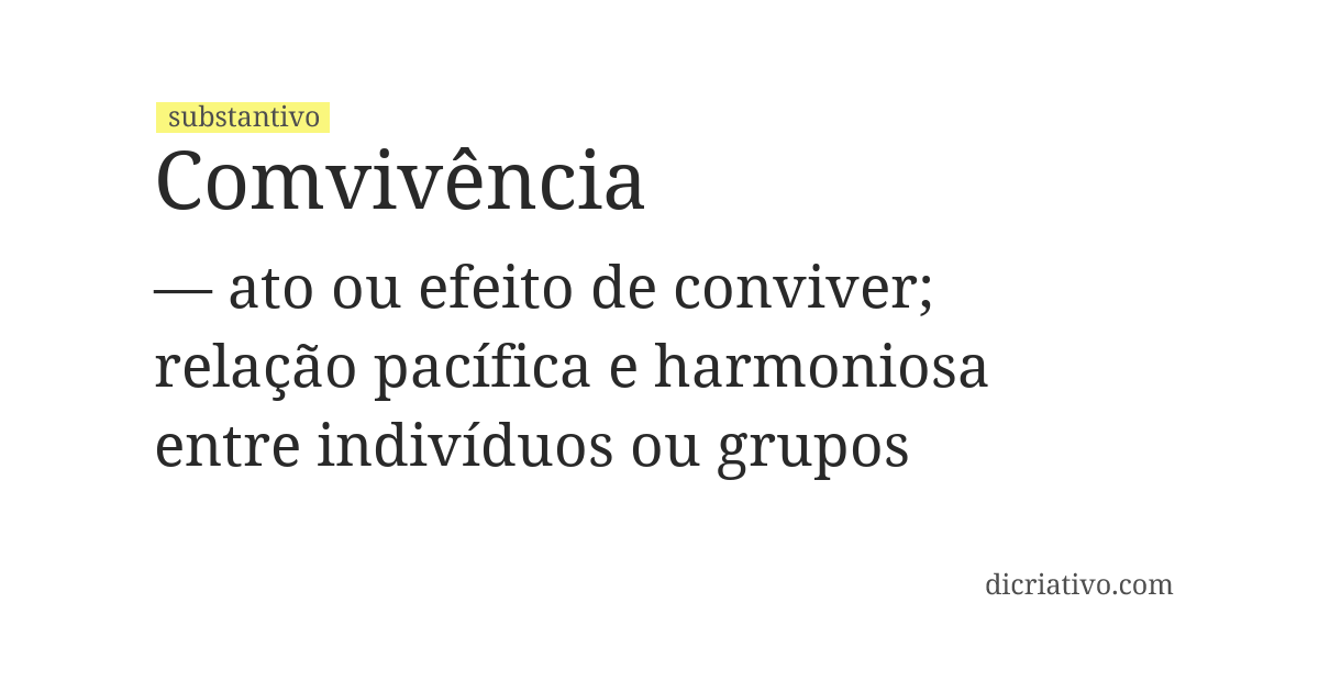 Significado de comvivência