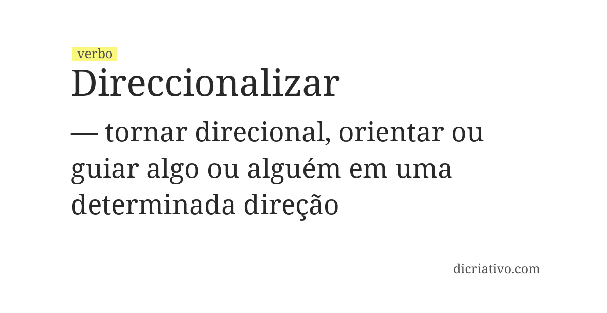 Significado de direccionalizar