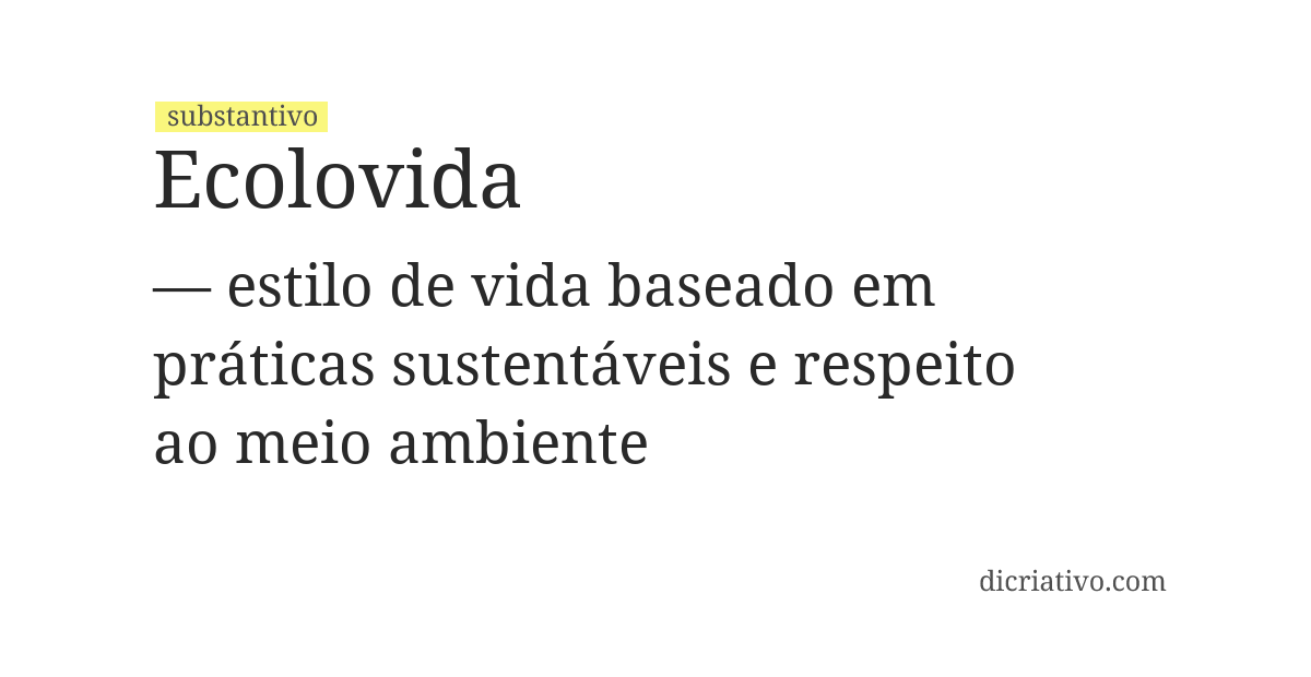 Significado de ecolovida