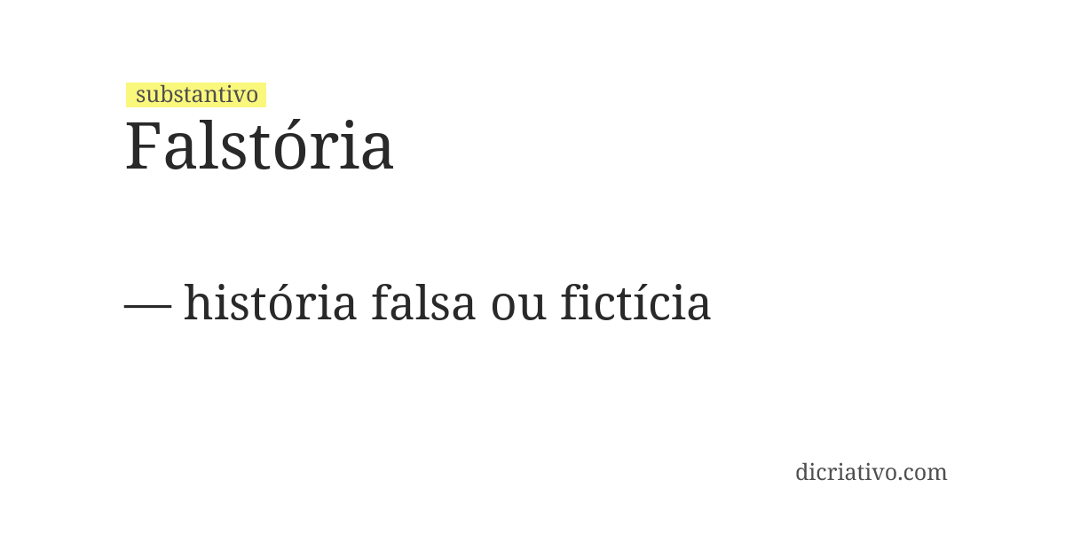 Significado de falstória