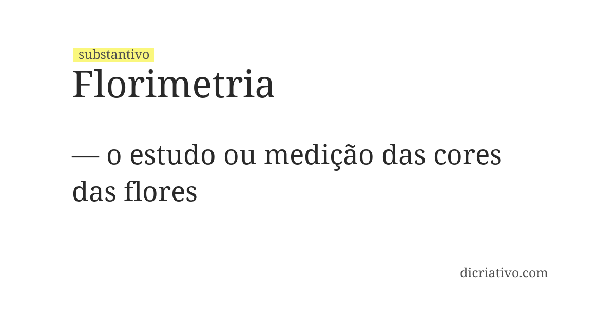 Significado de florimetria