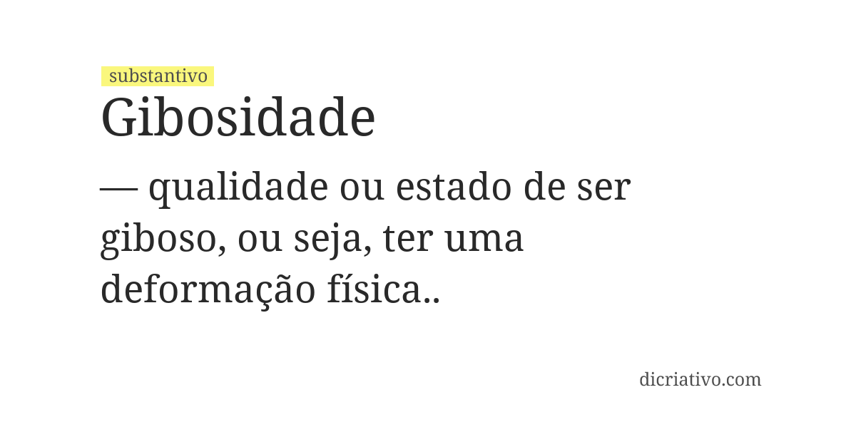 Significado de gibosidade