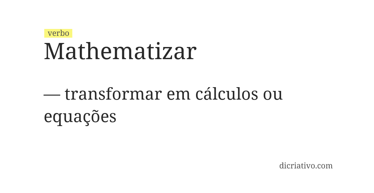 Significado de mathematizar