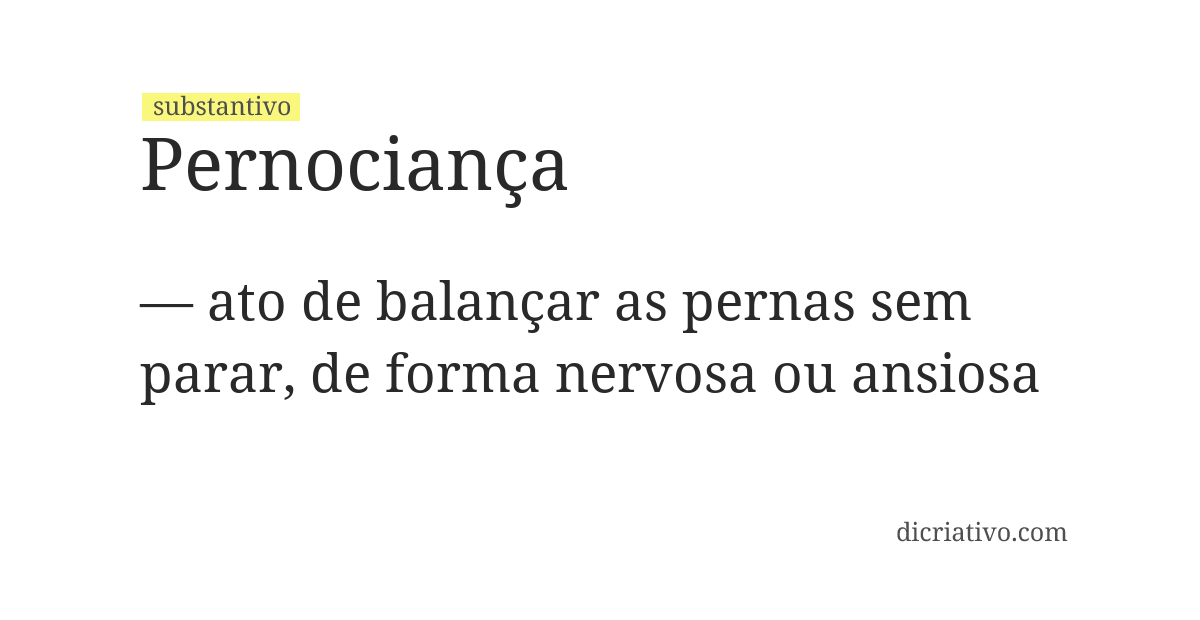 Significado de pernociança