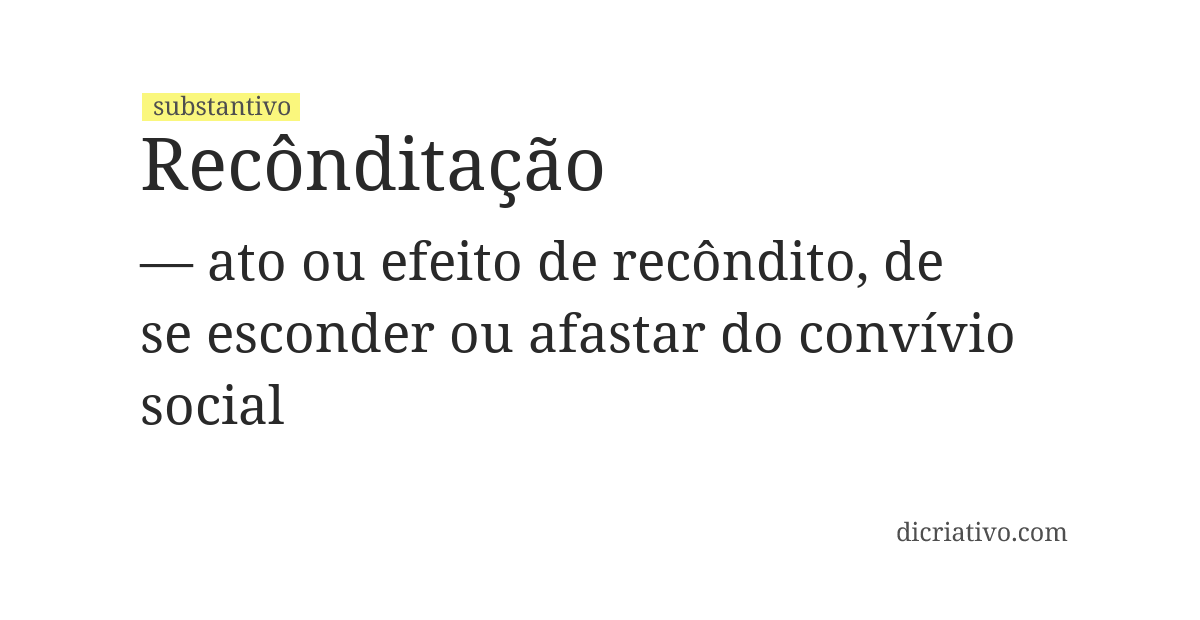 Significado de recônditação