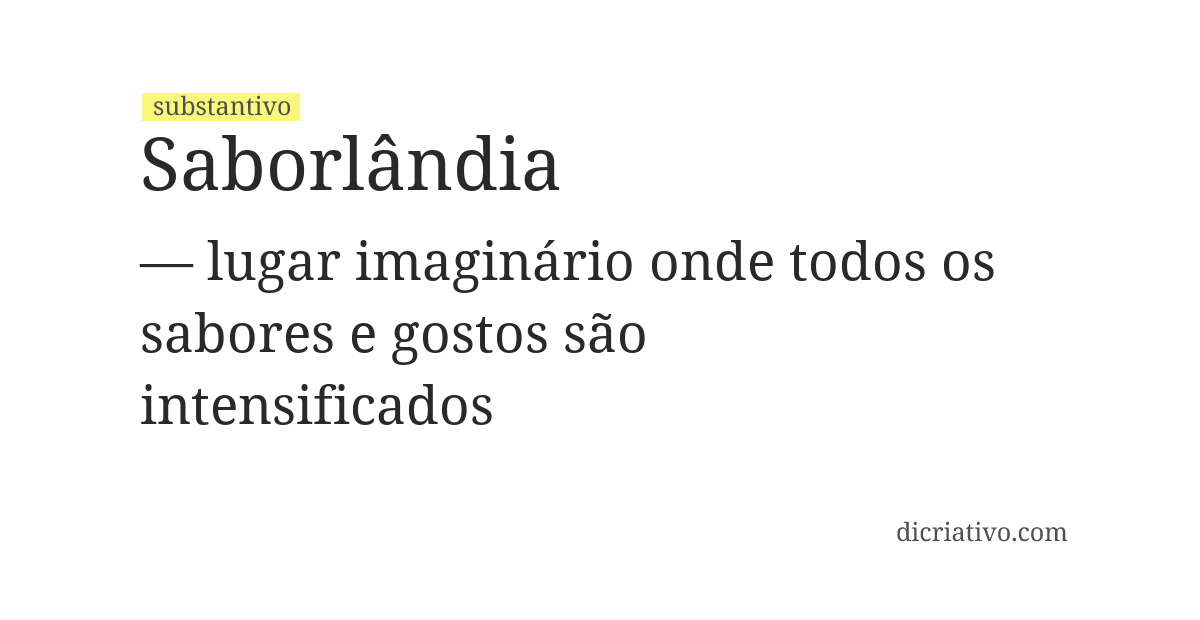 Significado de saborlândia