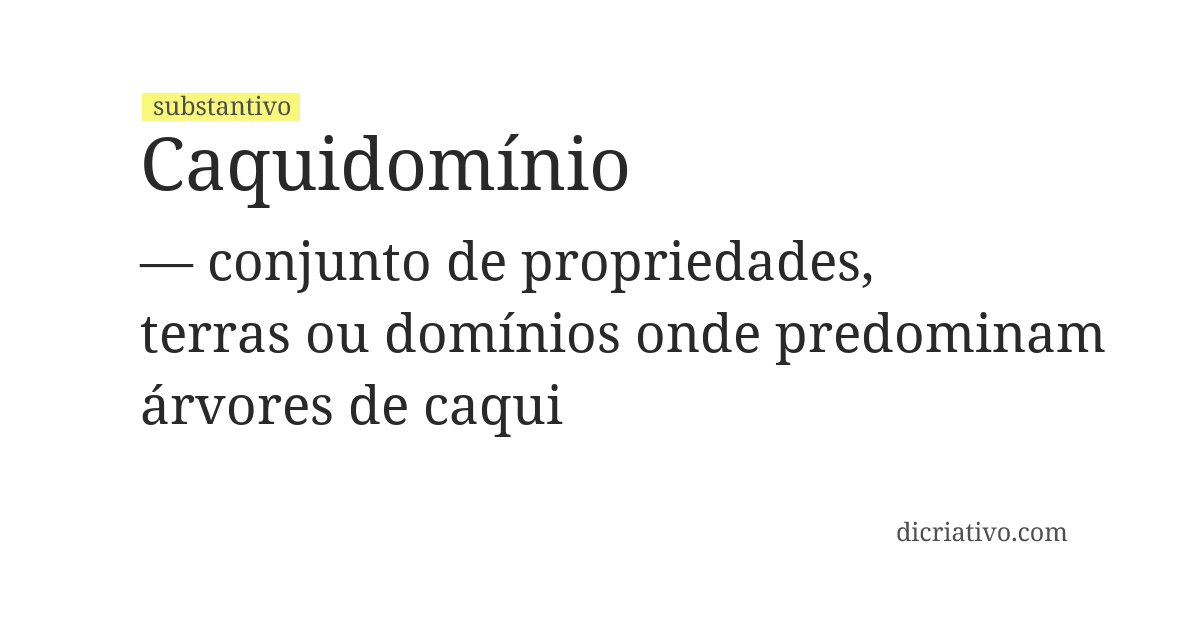 Significado de caquidomínio
