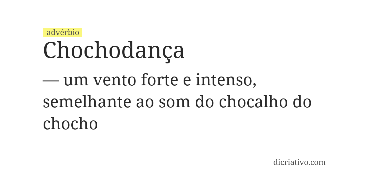 Significado de chochodança