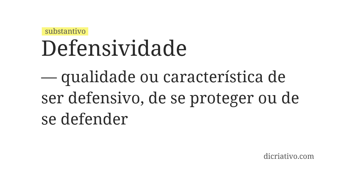 Significado de defensividade