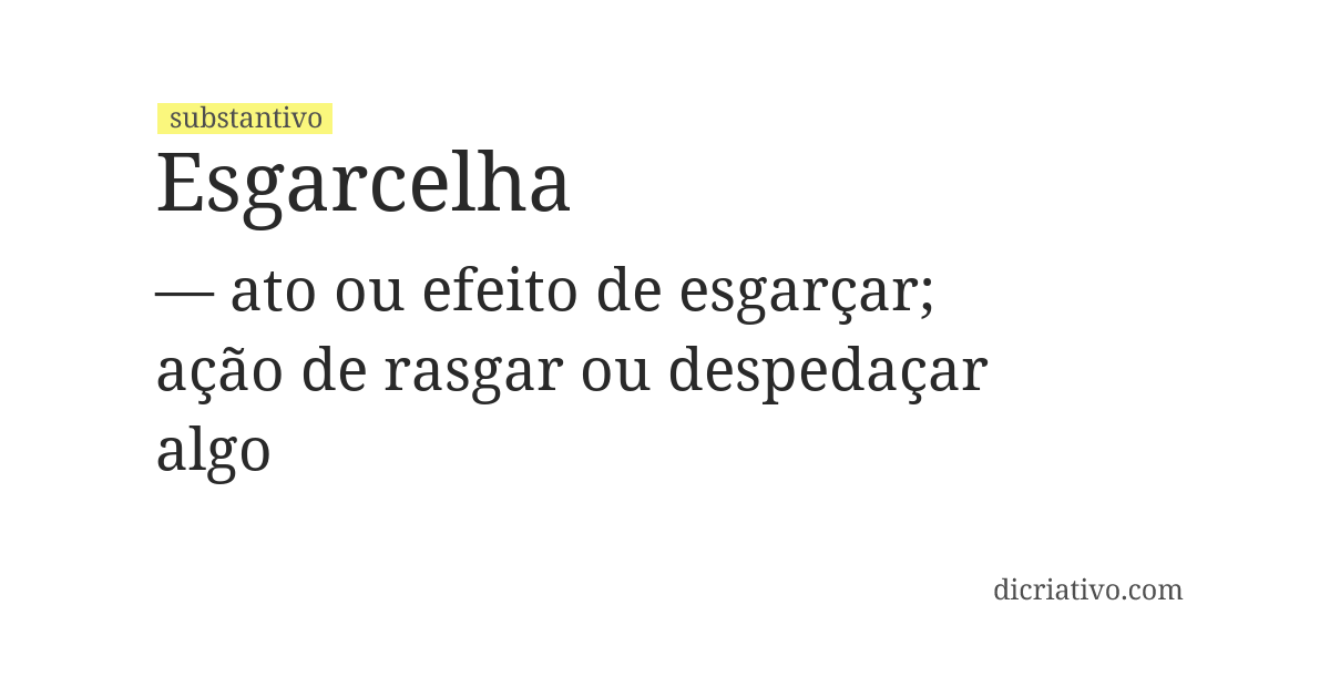 Significado de esgarcelha