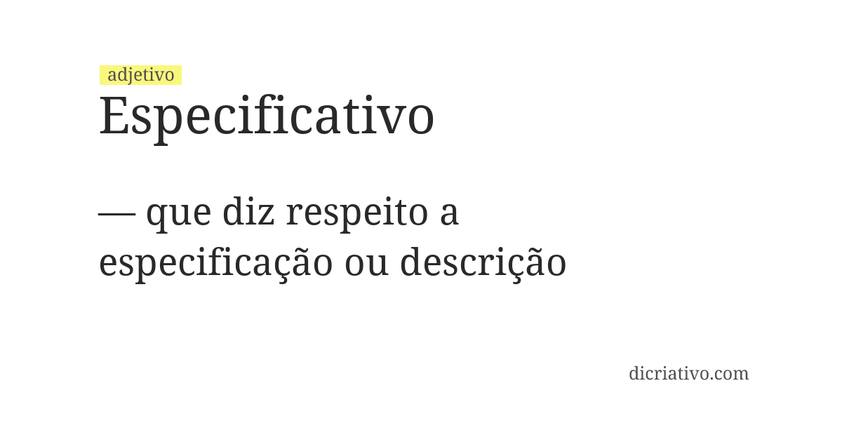 Significado de especificativo