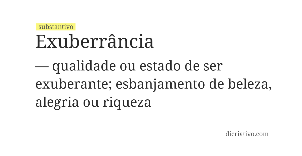 Significado de exuberrância