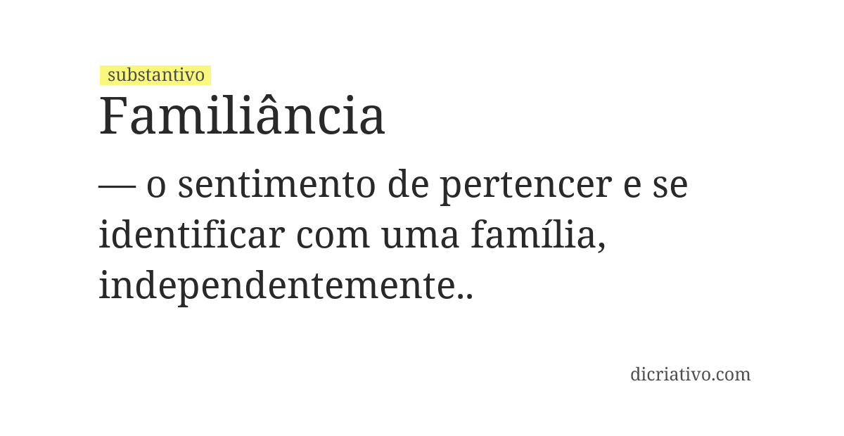 Significado de familiância