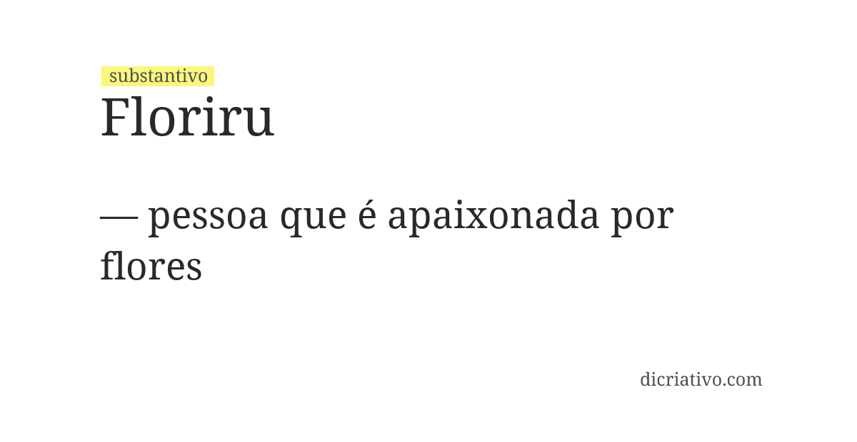 Significado de floriru