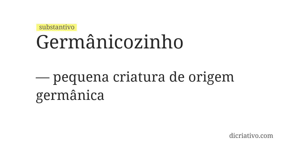 Significado de germânicozinho